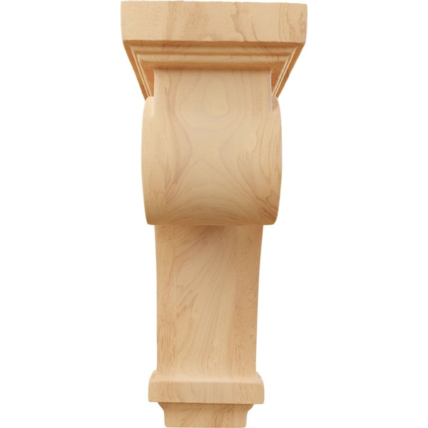 3 1/4W X 5D X 9H Scroll Corbel, Red Oak